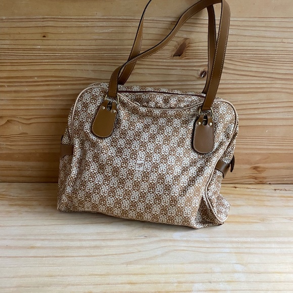 PIERO GUIDI Brown and Creme Patterned Handbag - Picture 3 of 6